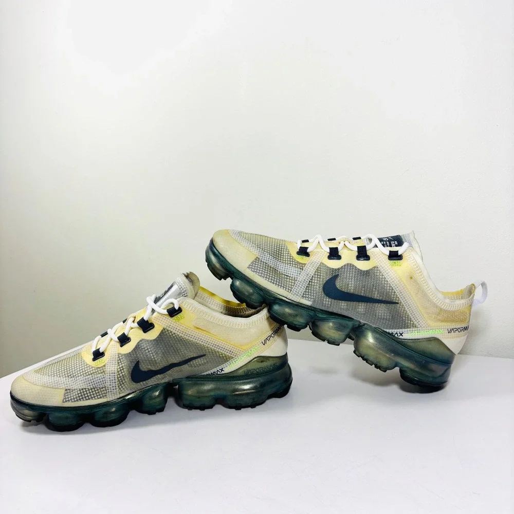 Nike Air Vapormax‎ 2019 PRM Platinum White Grey Lime Green AT6810-100 Men's 8